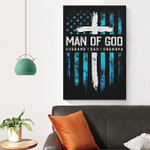 Husband Dad Grandpa Canvas Christian Canvas, Man of God Wall Art for Father's Day, Christian Wall Art