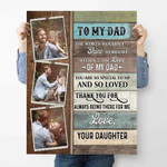 Photo Gift For Dad Family Photo Collage, To My Dad Fathers Day Canvas, Gift from Daughter