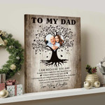 Family Tree Gifts For Dad From Daughter, Custom Photo Father and Daughter Canvas for Father's Day