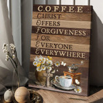 Coffee cup, Christ offers forgiveness for everyone everywhere Jesus Canvas Prints for Living Room