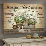 Daisy Flower and Butterfly Painting, Bless the food before us Jesus Canvas Prints