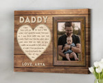 1st Father's Day Gift For Husband From Wife, Custom Dad Daughter Son Photo Gift For New Dad, New Father Canvas