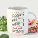 Daily Task Checklist Funny Mug for Dad, Thank You For Everything You've Done Mugs for Farther