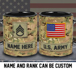 US Army Ranks Personalized 11oz, 15oz Black Mug for Father's Day, Navy Army Dad Mug