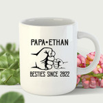 Personalized Papa And Grandkid Besties Since Year Mug for Grandpa