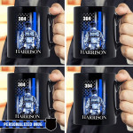 Hero Suit Personalized Thin Blue Line Coffee Mug 4th of July Police Mug