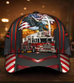 Jesus American Eagle Firefighter Truck 3D Classic Cap, 3D All Over Printed Jesus Firefighter Cap