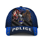 Police Eagle Blue Line All Over Print Cap Classic, Gift for Dad Police