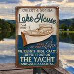 Personalized Yacht Lake House Vintage Metal Signs for Couple, Yacht Lake House Sign for Summer