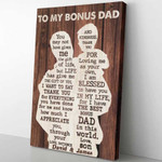 Personalized Bonus Dad Gift, Gift From Son for Bonus Dad Canvas Wall Art for Father's Day