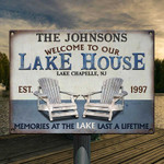 Personalized Lake Memories At The Lake, Lake Sign Customized Vintage Metal Signs