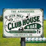 Personalized Golf Club House And Bar, Golf Sign, 19th Hole Customized Vintage Metal Signs
