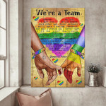 Customized Photo Gift for Gay Couple, Gay Pride We're a team Canvas LGBT Wall Art for Galentine