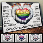 Love Over And Over Again, LGBT Custom Canvas, Gift For LGBTQA+ Community And Ally