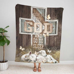 Lamb of God Blanket, Cross Blanket, Give it to God and Go to Sleep Fleece and Sherpa Blanket for Christian