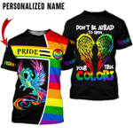 Dragon 3D Gay Pride T Shirt, Don't Be Afraid To Show Your True Color T Shirt for Gay