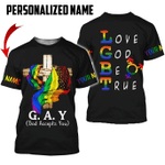 Cross Custom Name Gay Pride Shirt God Accepts You, Love God be True T shirt