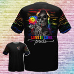 LGBT Skull Pride Rose Love Is Love 3D, LGBT Gift For Her LGBT Gift For Him, Shirt For Pride