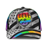 Baseball 3D Printing Cap For Lesbian Gay, Classic USA Flag Love Is Love Lgbt Printing Baseball Cap Hat