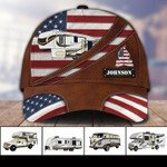 4th of July Personalized Camping Cap for Family, Custom RV Camping Leatherette 3D Cap for Family