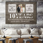 10 Years Anniversary Gifts For Him, Custom Photo Husband and Wife Canvas for 10 Years of Marriage