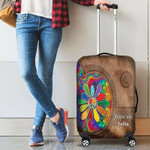 Customize Hippie Soul Colorful Flowers Peace Sign Flower Girlfriend Gift Luggage Cover