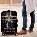 Warrior of Christ Luggage Cover, A Man of God Travel Luggage Cover for Him