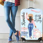 Travel Girl Luggage Cover, Black Girl, African American, Black Woman, Luggage Protector, Boss Chic, Suit Case Covers