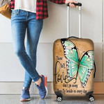 Butterfly With Light Blue Wings Those We Love Don't Go Away They Fly Beside Us Every Day Luggage Cover