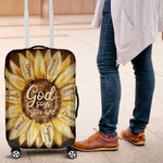 Sunflower God say you are Luggage Cover, Art Sunflower Suitcase Protective Cover