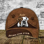 Personalized English Bulldog Hat, Custom Photo English Bulldog Cap 3D for Mom & Dad