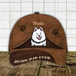 Personalized Samoyed Hat, Custom Photo Samoyed 3D Cap for Dad and Mom