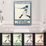 Personalized Baseball Players Short Bats Custom Vintage Metal Sign for Bathroom For Son