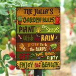 Personalized Garden Rule Sign for Garden Owners, Plant The Seeds, Enjoy the Beauty Vintage Metal Sign