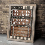 Personalized Funny Papa And Kids Flag Canvas Gift For Grandpa, Papa The Man The Bad Influence