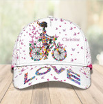 Customized Bicycle Girl Cap Butterfly Art Hat for Girl Summer Cap