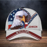 Eagle Texas Pride Personalized Name cap, Texas Eagle American Flag Hat for Husband