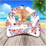 Customized Hawaiian Beach Lesbian Couple Hat for Wife, Summer LGBT Pride Couple Cap for Her