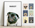 Digital Pet Portrait Custom and Personalized Pet Dog Wall Art Digital, Custom Photo Dog & Cat Canvas Prints