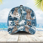 Raccoon Blue Tribal Pattern Hawaiian Cap, Raccoon Summer Hat for Men & Women