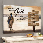 Personalized Family Members Jesus Wall Art, Those Who Walk With God Always Reach Their Destination Jesus Canvas Prints