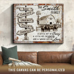 Personalized Family Members Name Sign Farmhouse Wall Art, A Whole lot of Love Canvas