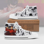 Bad High Top Canvas Shoes Custom One Punch Man Anime Mixed Manga Style - LittleOwh - 1