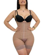 Post Liposuction High Compression Elastic Mesh Fabric Shapewear For Daily Use Front Closure Mid Thigh Shapewear
