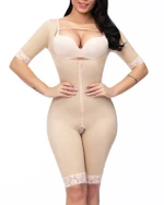 Women's Bodysuit Seamless Control Abdomen Shapewear High Waist Butt Lifter Full Body Shaper Zipper Lace