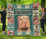 A Sharpei Is A Bundle Of Purple Love Quilt Blanket Great Customized Blanket Gifts For Birthday Christmas Thanksgiving Anniversary