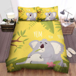 The Wildlife - The Koala Eating Eucalyptus Leaves Bed Sheets Spread Duvet Cover Bedding Sets