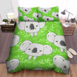 The Wildlife - The Koala Head Seamless Bed Sheets Spread Duvet Cover Bedding Sets