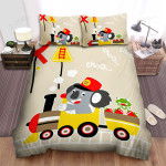 The Wildlife - The Koala In The Train Bed Sheets Spread Duvet Cover Bedding Sets
