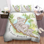 The Wildlife - Happy Koala Family Bed Sheets Spread Duvet Cover Bedding Sets